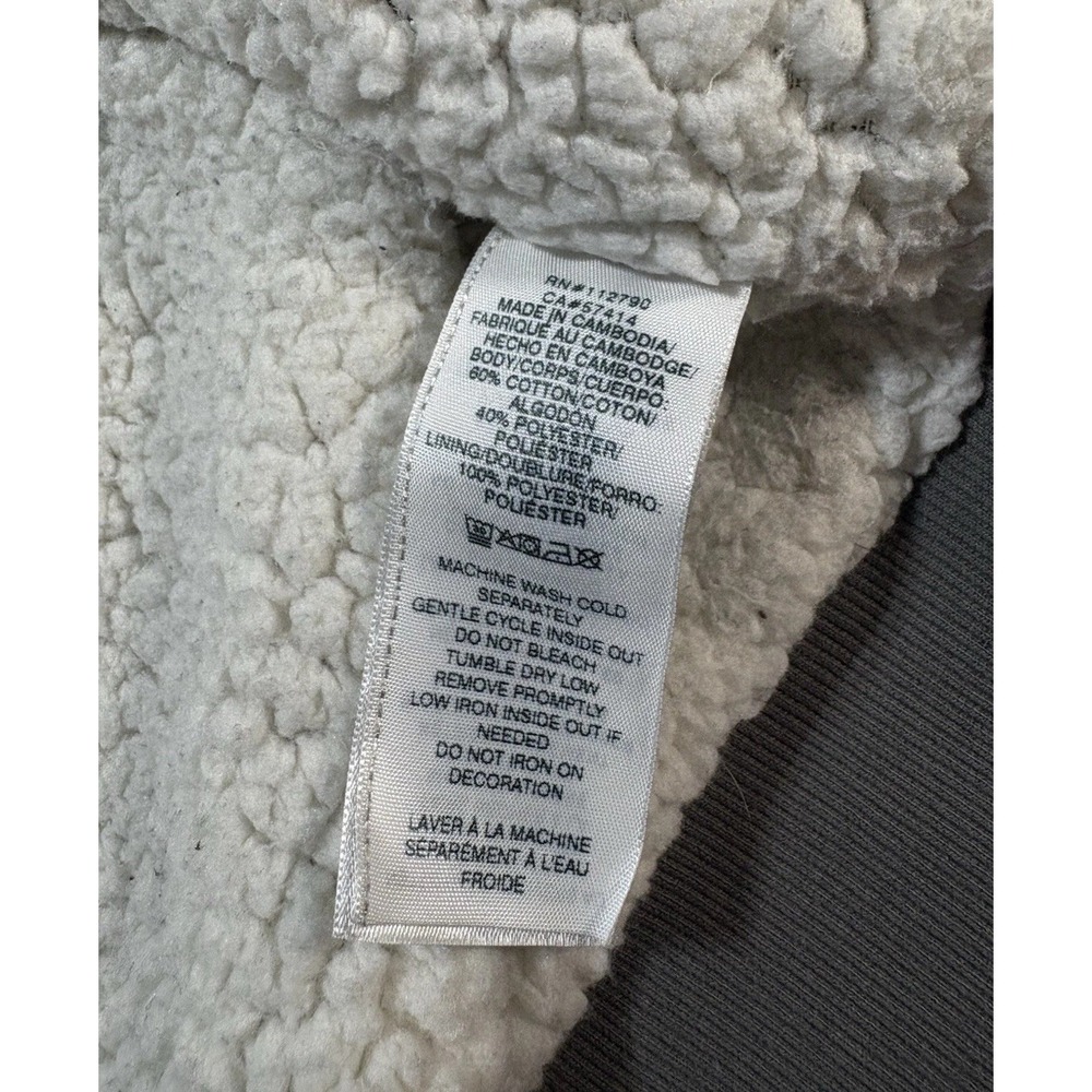 True Religion Buddha Sherpa Lined Full Zip Hoodie Sweatshirt Men's Large Gray - Picture 11 of 13